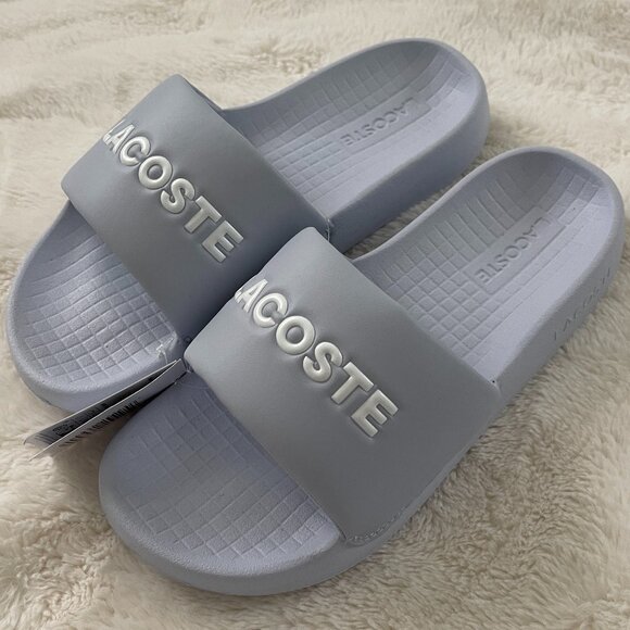 Lacoste Women's Serve Light Blue Slides Size:US9 - Picture 1 of 7